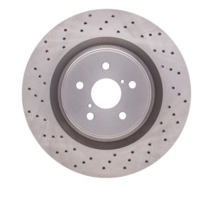 Lexus IS F Brake Rotor (1) - Front - R1 Concepts - Drilled - `08-`14